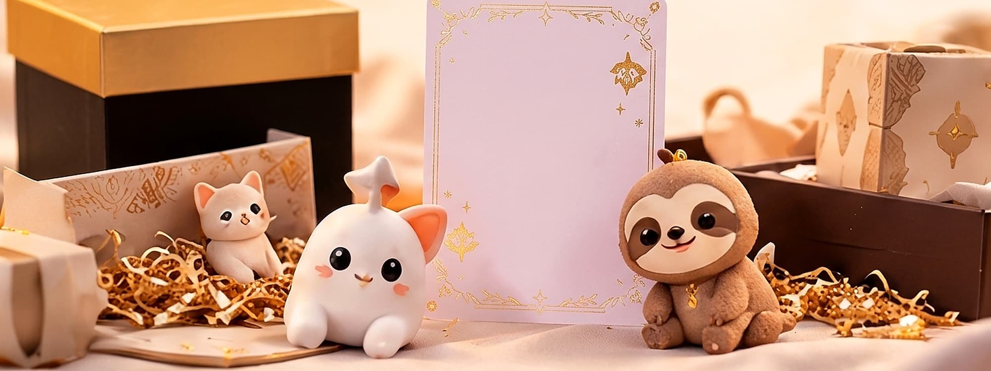 Small collectible companion figures beside a Minitale character card